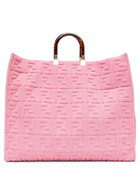 fendi tote pink|Fendi denim tote.